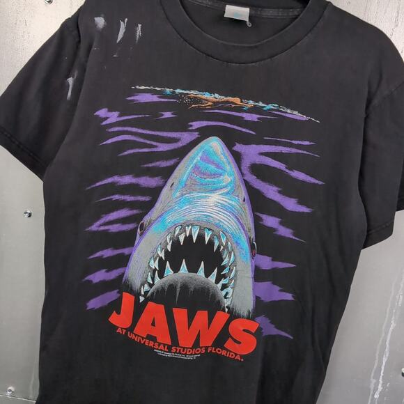 Jaws Universal Studios Vintage 90s Amusement Park Kids Youth Shirt Boys Large - Picture 1 of 8